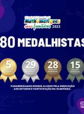 CPMGEF: 80 alunos medalhistas na Olimpíada Matemática Sem Fronteiras